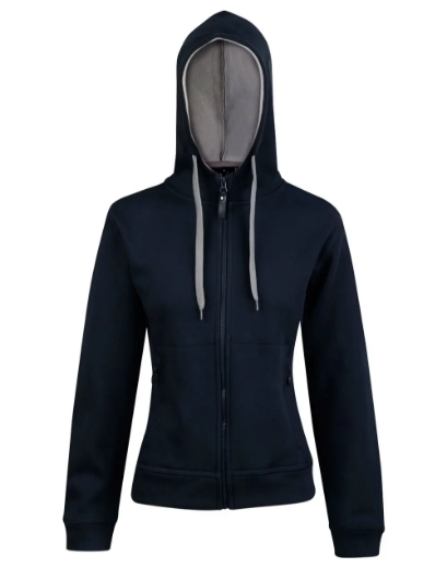 Picture of Winning Spirit, Ladies' Full Zip Contrast Fleece Hoodie